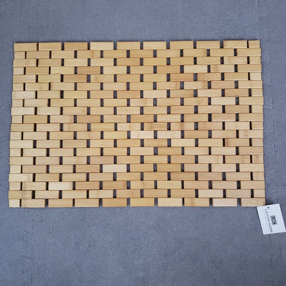 Lavished Home Bamboo Floor Runner 24"x16.25" Bathroom Mat